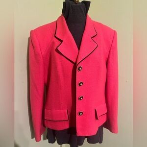 HERBERT GROSSMAN Dergned by Cynthia Sobel Pink Blazer Wool Size Med wool